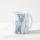 PixDezines BLAUW WIT MARMER Koffiemok (Voorkant rechts)