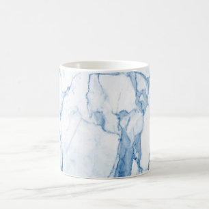 PixDezines BLAUW WIT MARMER Koffiemok