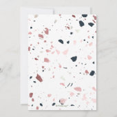 PixDezines Blauwe Blush Terrazzo, Foto Opslaan Dat Kaart (Achterkant)