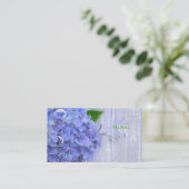 PixDezines blauwe brandkranen, bloemisten/houten p Visitekaartje (Staand voorkant)