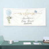 PixDezines Blauwe Glitter Ballon Any Event Welkom Spandoek (Beurs)