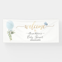 PixDezines Blauwe Glitter Ballon Any Event Welkom Spandoek