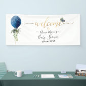 PixDezines Blauwe Glitter Ballon Elk Evenement Wel Spandoek (Beurs)