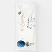 PixDezines Blauwe Glitter Ballon Elk Evenement Wel Spandoek (Verticaal)