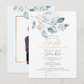 PixDezines Blauwe Gom Eucalyptus 1e Heilige Commun Kaart (Voorkant / Achterkant)