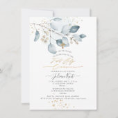 PixDezines Blauwe Gom Eucalyptus 1e Heilige Commun Kaart (Voorkant)