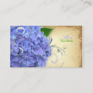 PixDezines blauwe hortensia's, bloemisten/klassiek Visitekaartje