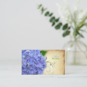 PixDezines blauwe hortensia's, bloemisten/ Visitekaartje (Staand voorkant)