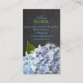 PixDezines blauwe hydrangeas, bloemisten/krijt Visitekaartje (Achterkant)