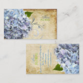 PixDezines blauwe hydrangeas, bloemisten/vintage Visitekaartje (Voorkant / Achterkant)