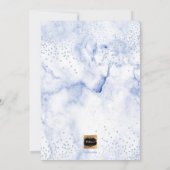 PixDezines Blauwe Marmer+Confetti/Doop Kaart (Achterkant)