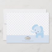 PixDezines blauwe olifant foto's geboorteaankondig Aankondiging (Achterkant)