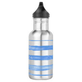 PixDezines Blauwe Waterverf Stripes/verstelbaar Waterfles (Rechts)
