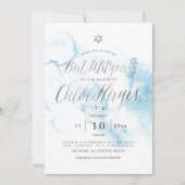 PixDezines Blauwgroen Blauwe Waterverf Stempel Bat Kaart (Voorkant)