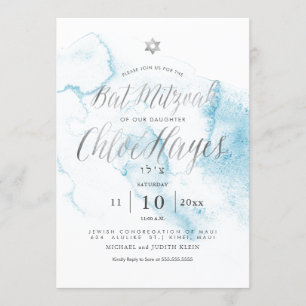 PixDezines Blauwgroen Blauwe Waterverf Stempel Bat Kaart