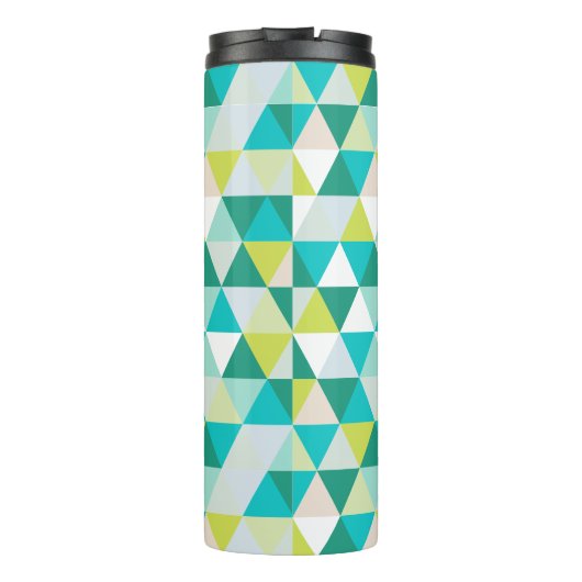 PixDezines Blauwgroen/Chartreuse Geometrisch/Drieh Thermosbeker (Achterkant)