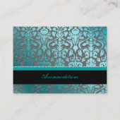 PixDezines blauwgroen flora damast/accommodaties Informatiekaartje (Achterkant)
