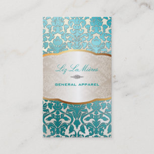 PixDezines blauwgroen flora demask/diy background Visitekaartje