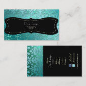PixDezines blauwgroen flora demask/diy background Visitekaartje (Voorkant / Achterkant)