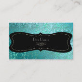 PixDezines blauwgroen flora demask/diy background Visitekaartje (Voorkant)