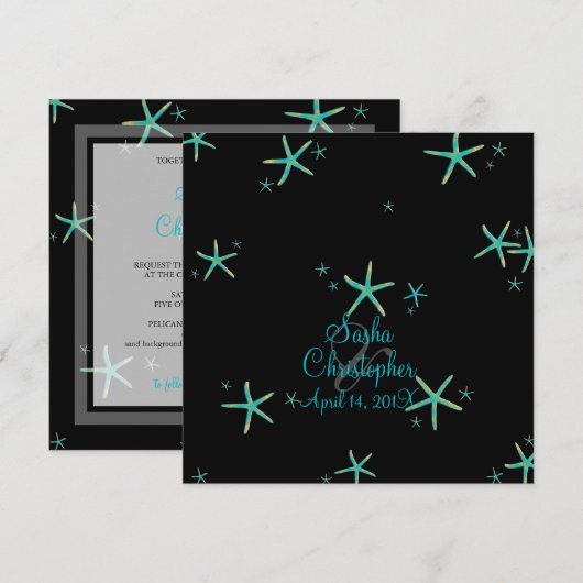 PixDezines blauwgroen+goudzeester/dij achtergrondk Kaart (Voorkant / Achterkant)