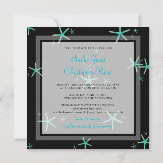 PixDezines blauwgroen+goudzeester/dij achtergrondk Kaart (Achterkant)