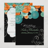 PixDezines blauwgroen+oranje lantaarns/dij achterg Kaart (Voorkant / Achterkant)