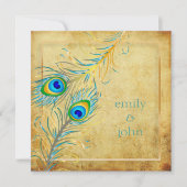 PixDezines  Blauwgroen Peacock/Faux Parchment Kaart (Voorkant)