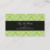 PixDezines Blauwgroen+Pearl Céline  Damask Visitekaartje (Achterkant)