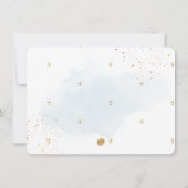 PixDezines Bleekblauwe Aquarel Inwijding Kaart (Achterkant)