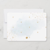 PixDezines Bleke blauwe Waterverf Dedicatie Kaart (Achterkant)