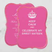PixDezines blijf kalm/Sweet 16 Kaart (Voorkant / Achterkant)