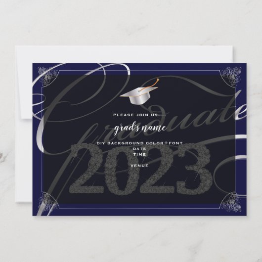 PixDezines Bling, Bling/diy kleur 2023 afstuderen Kaart (Achterkant)