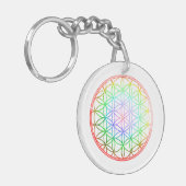 PixDezines Bloem des Levens / Nep Folie+Marmer Sleutelhanger (Voorkant Links)