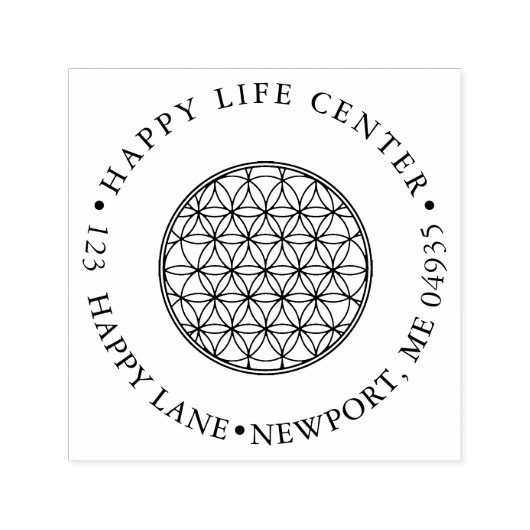 PixDezines BLOEM VAN HET LEVEN SYMBOOL Zelfinktende Stempel (Design)