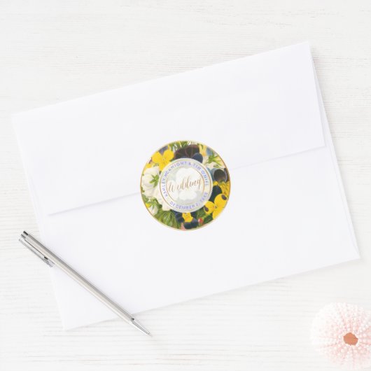 PixDezines  BLOEMBOEKETTEN Ronde Sticker (Envelop)