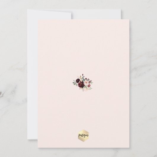 PixDezines Bloemen Doop met Waterverf Kaart (Achterkant)