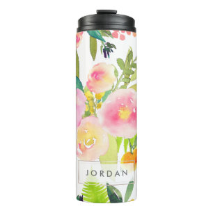 PixDezines Bloemen/het Boeket van de Waterverf/van Thermosbeker