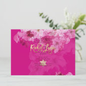 PixDezines Bloemen Waterverf Bat Mitzvah Kaart (Staand voorkant)