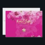 PixDezines Bloemen Waterverf Bat Mitzvah Kaart<br><div class="desc">PixDezines Bat Mitzvah bloemendigitale waterverf van donkerroze kersenbloesems met rozen gouden ster van david. DIY voor elk evenement. DIY achtergrond.. ons dynamisch ontwerp staat u toe om alle elementen te bewerken. Klik op de knop "Aanpassen" om afbeeldingen te bewerken, te roteren en tekst / monogram toe te voegen. Om meer...</div>