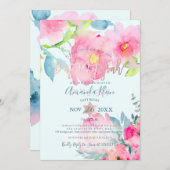 PixDezines Bloemen Waterverf Bat Mitzvah Kaart (Voorkant / Achterkant)