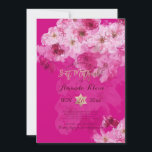 PixDezines Bloemen Waterverf Bat Mitzvah Kaart<br><div class="desc">PixDezines Bat Mitzvah bloemendigitale waterverf van donkerroze kersenbloesems met rozen gouden ster van david. DIY voor elk evenement. DIY achtergrond.. ons dynamisch ontwerp staat u toe om alle elementen te bewerken. Klik op de knop "Aanpassen" om afbeeldingen te bewerken, te roteren en tekst / monogram toe te voegen. Om meer...</div>