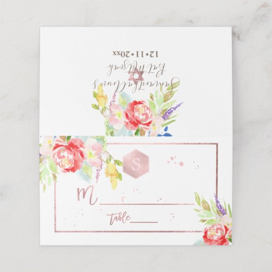 PixDezines Bloemen Waterverf Bat Mitzvah, Pioenen Plaatskaartje (Buitenkant ongevouwen)