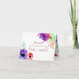 PixDezines Bloemen Waterverf/Be Mijn Bruidsmeisje