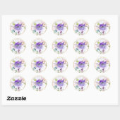 PixDezines Bloemen Waterverf/DIY Dank u Ronde Sticker (Vel)