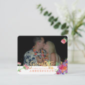 PixDezines Bloemen Waterverf/Pansies/bewaar onze d Save The Date (Staand voorkant)