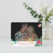 PixDezines Bloemen Waterverf/Pansies/bewaar onze d Save The Date (Staand voorkant)