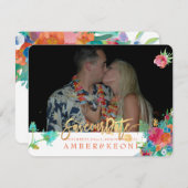 PixDezines Bloemen Waterverf/Pansies/bewaar onze d Save The Date (Voorkant / Achterkant)