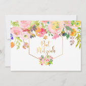 PixDezines Bloemen Waterverf/Pioenen/Bat Mitzvah Kaart (Voorkant)