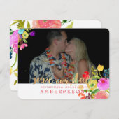 PixDezines Bloemen Waterverf/Save Onze Datum Save The Date (Voorkant / Achterkant)